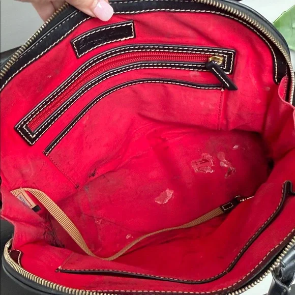 Dooney & Bourke Genuine Leather Dome Satchel Pebbled Top Handle Handbag Purse - Picture 10 of 10